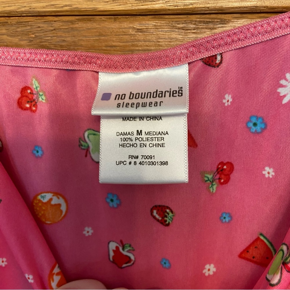 Y2K No Bounderies fruit print apple strawberry watermelon hot pink slip - Picture 6 of 6